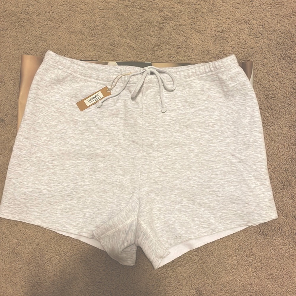 Skims cotton fleece shorts - light Heather gray